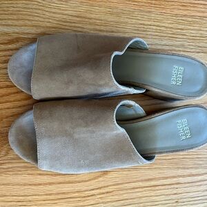 Eileen Fisher Tan Mules - Size 8